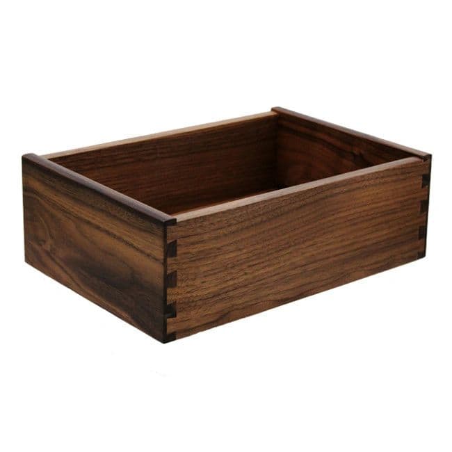 Assembled walnut dovetail drawer box